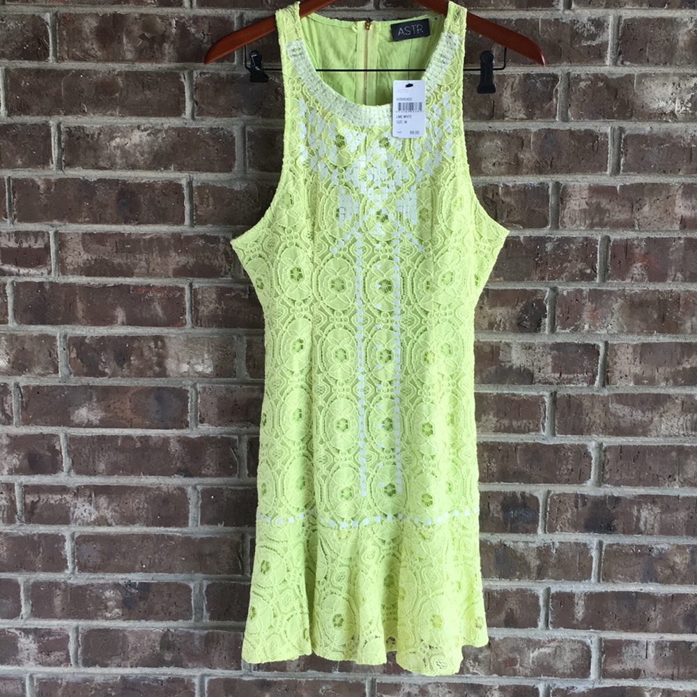Astr Lace Racerback Midi Dress